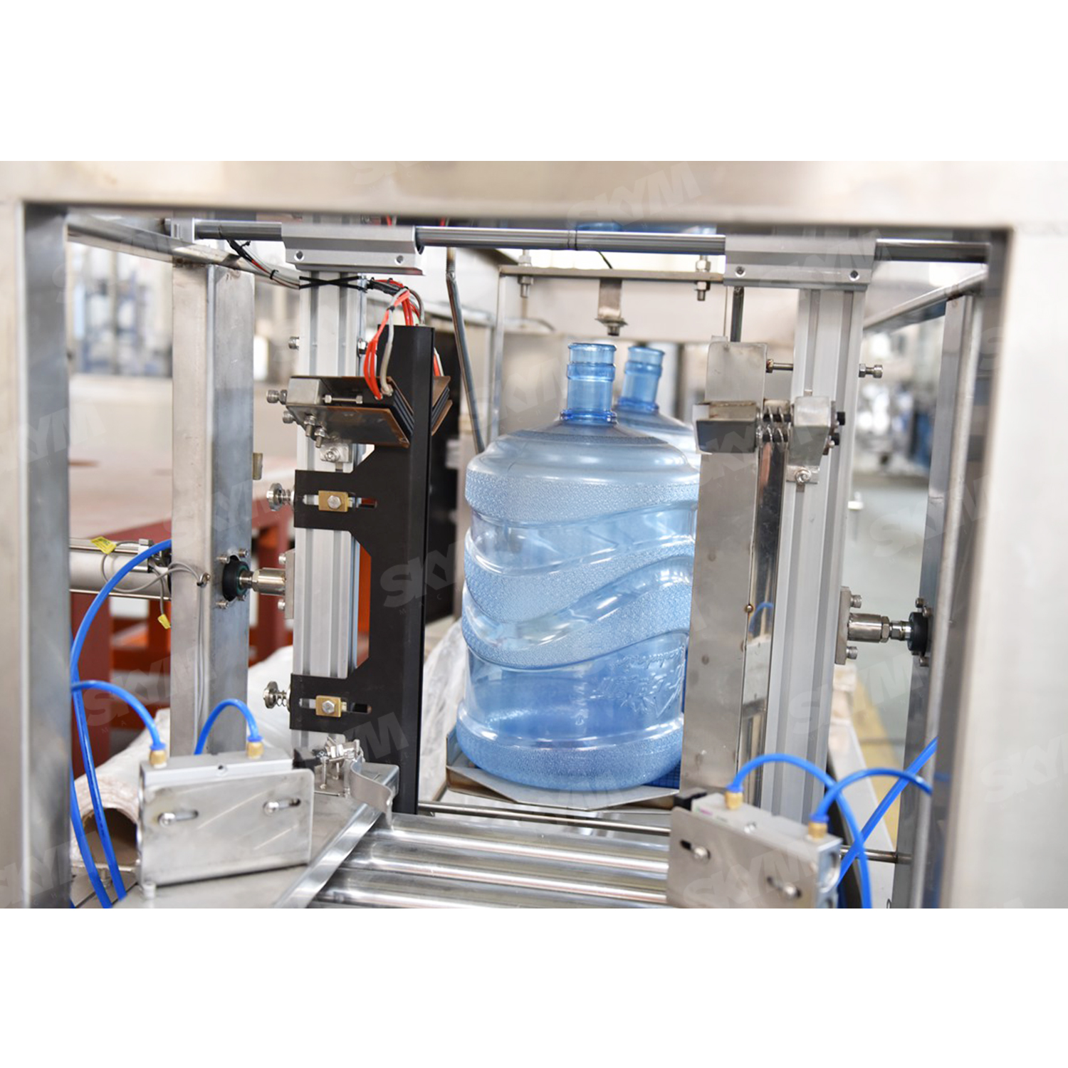 Botella de agua de plástico automático de 5 galones que se lava, llenado y tapado